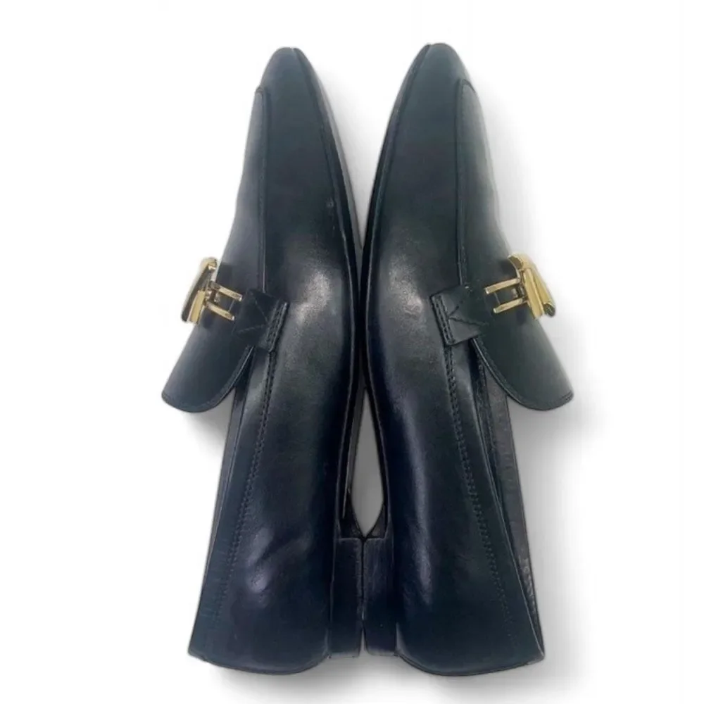 Authentic LOUIS VUITTON Women's Black LV Logo Upper Case Loafers Size EU…